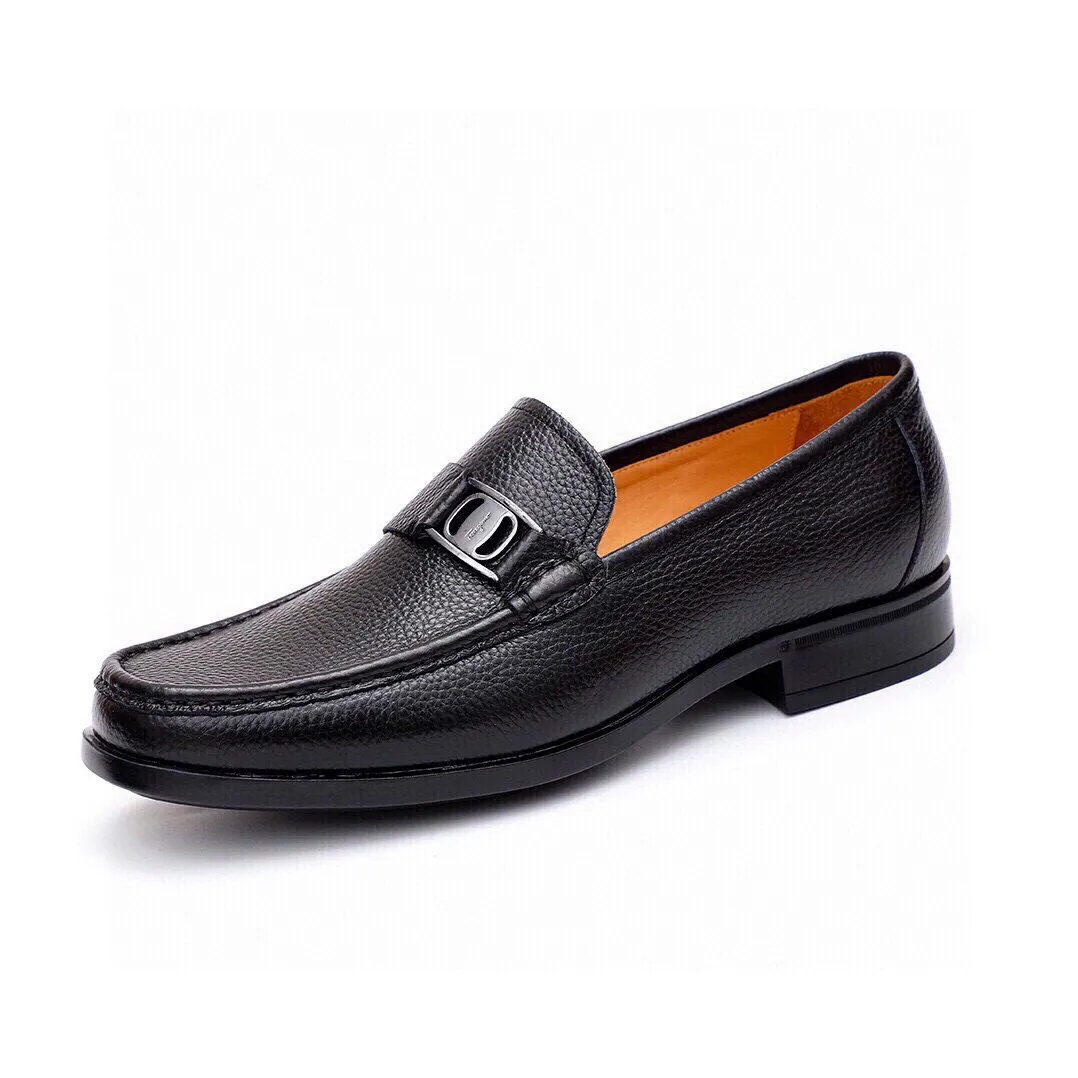 Men's shoes 💰520 💐[Ferragamo/Ferragamo] New 🐲Ferragamo* Ferragamo classic formal leather shoes! It uses imported first-layer pebbled cowhide leather upper + luxurious hardware buckle, and the inner first-layer comfortable cowhide leather lining! Original rubber outsole! Code number 38-44 (45🉑️customized)